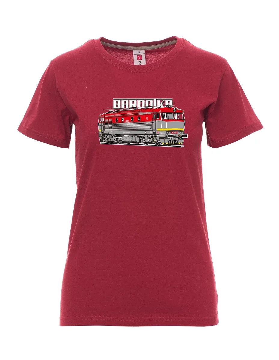 Burgundy women´s T-shirt Locomotive Bardotka
