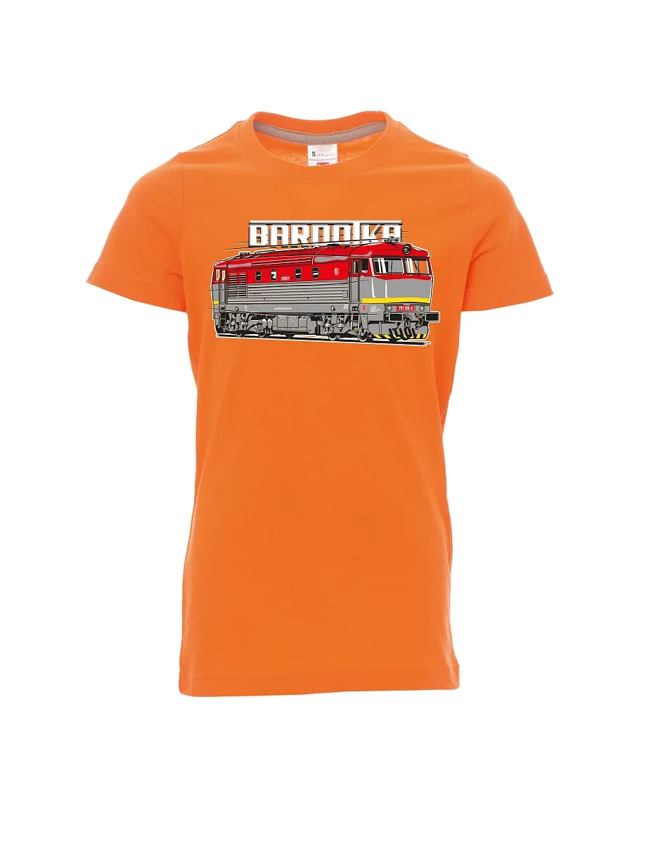 Orange children´s T-shirt Locomotive Bardotka