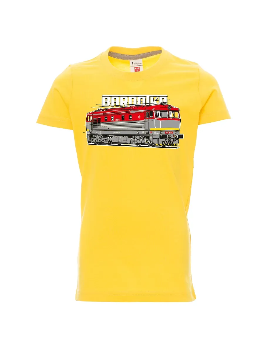 Yellow children´s T-shirt Locomotive Bardotka