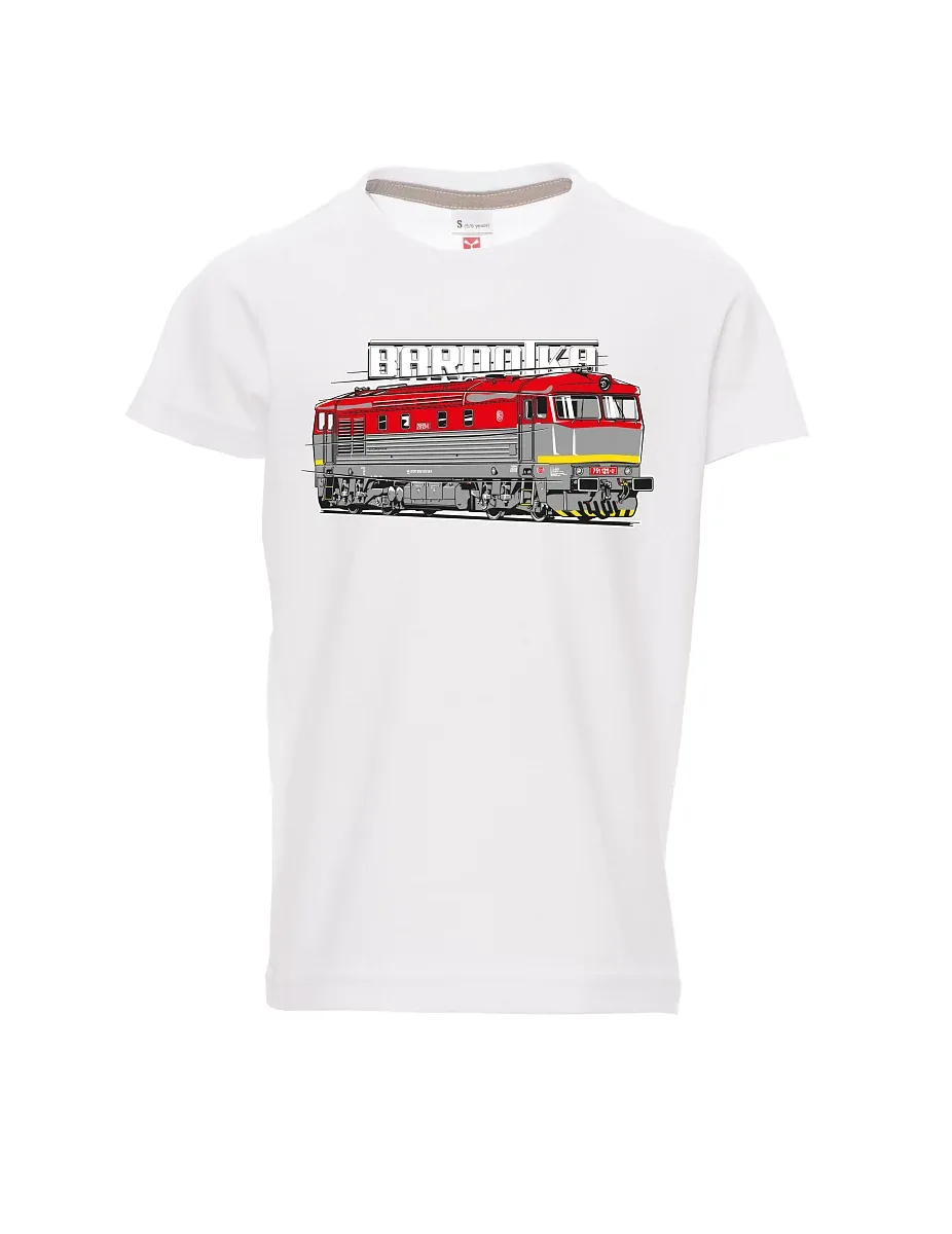 White children´s T-shirt Locomotive Bardotka