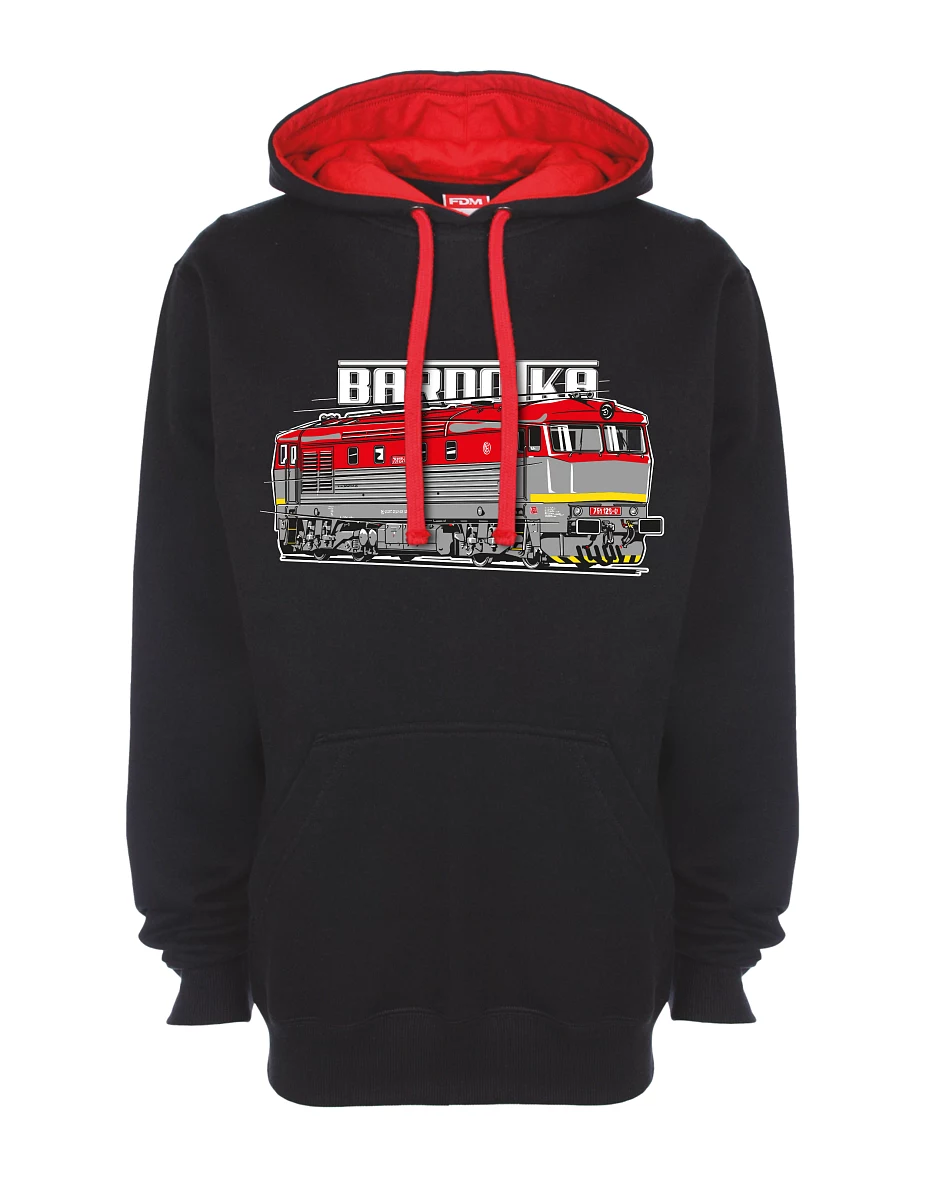 Red-black sweatshirt Locomotive Bardotka