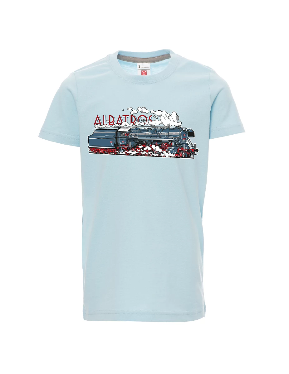 Pale blue children´s T-shirt Locomotive Albatros