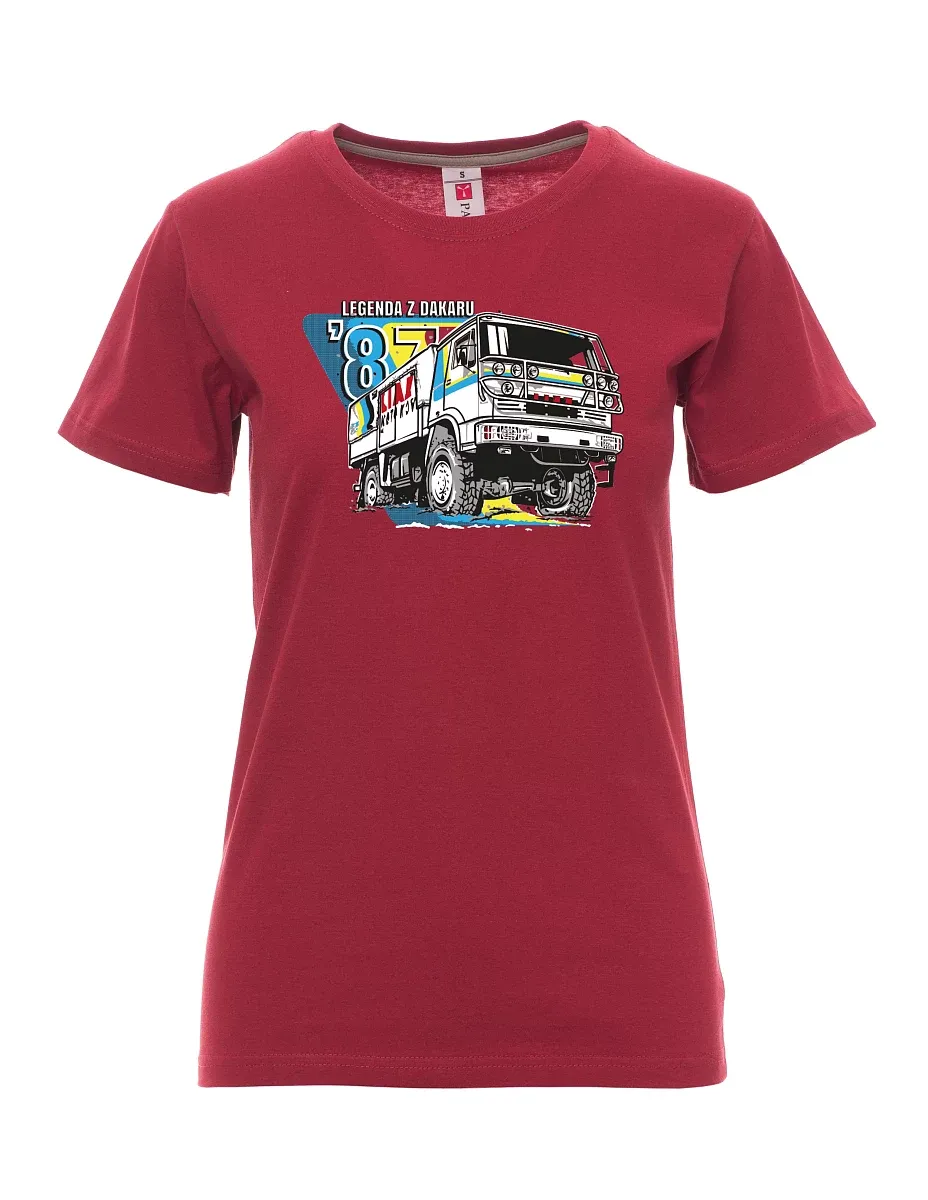Burgundy women´s T-shirt Liaz from Dakar 1987