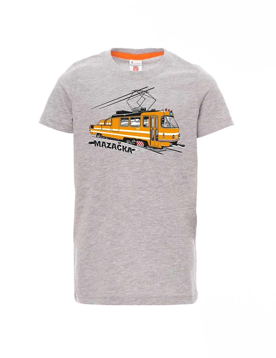 Grey melange children´s T-shirt Grease Tram