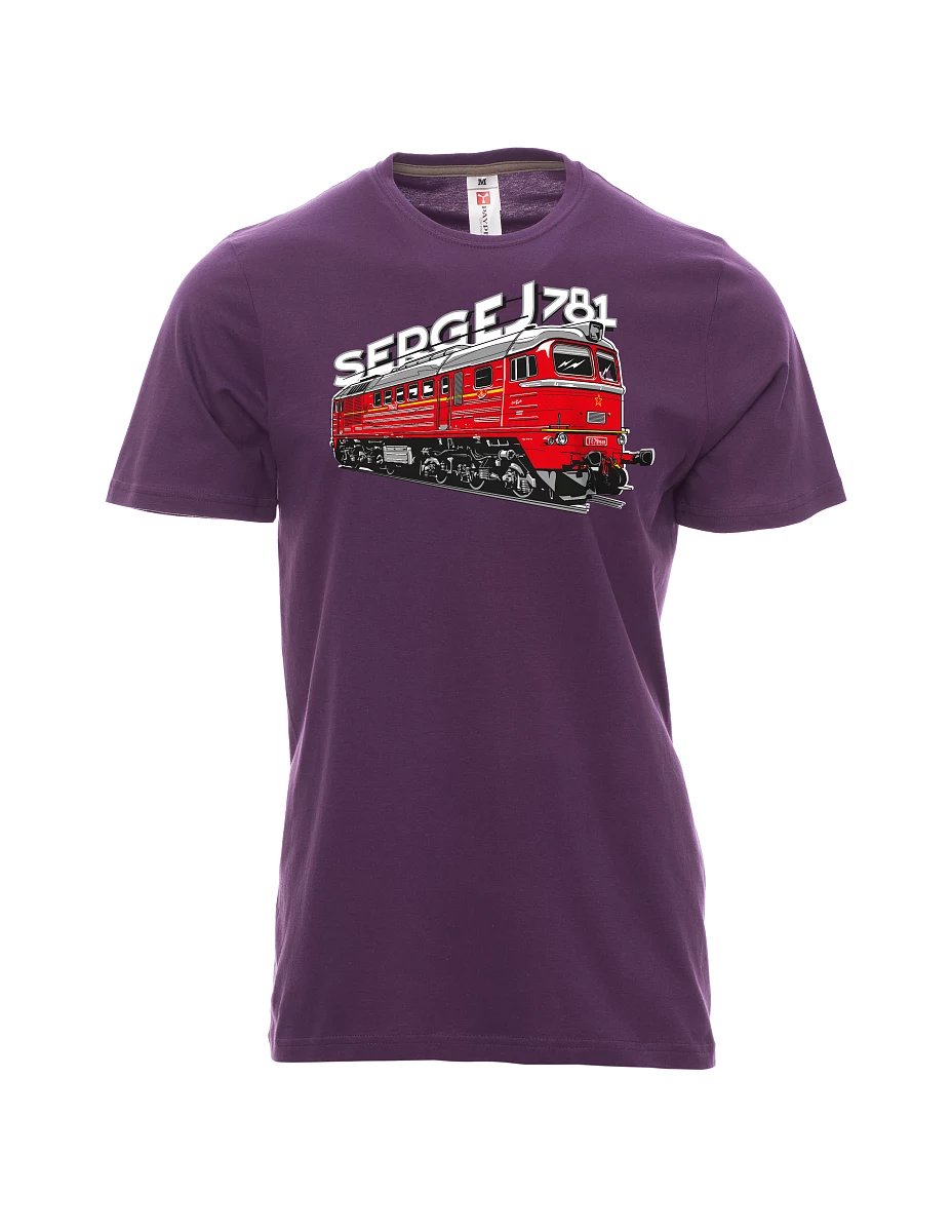 Purple men´s T-shirt Locomotive 781 "Sergej" (M62)