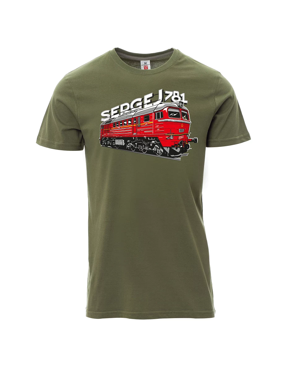 Khaki men´s T-shirt Locomotive 781 "Sergej" (M62)