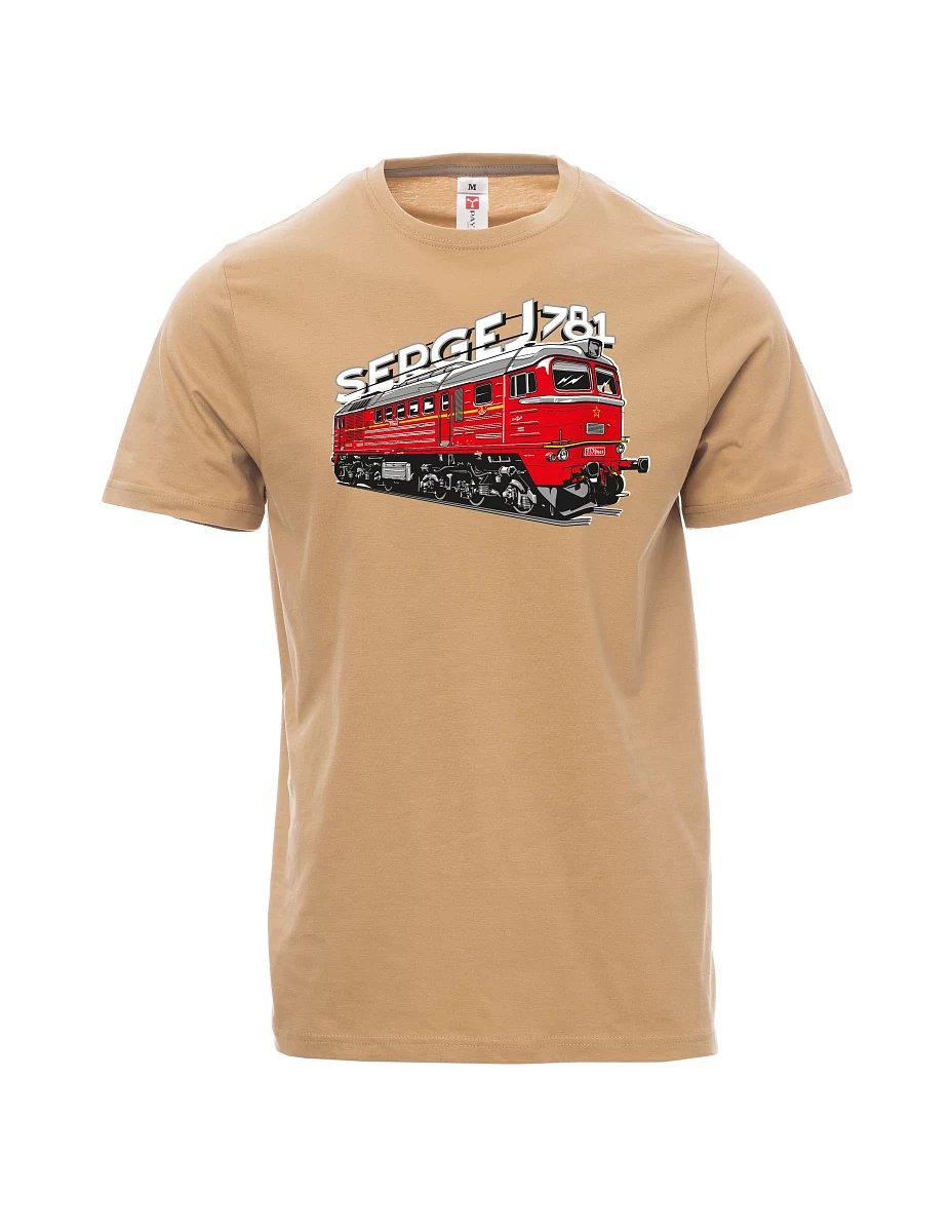 Brown men´s T-shirt Locomotive 781 "Sergej" (M62)