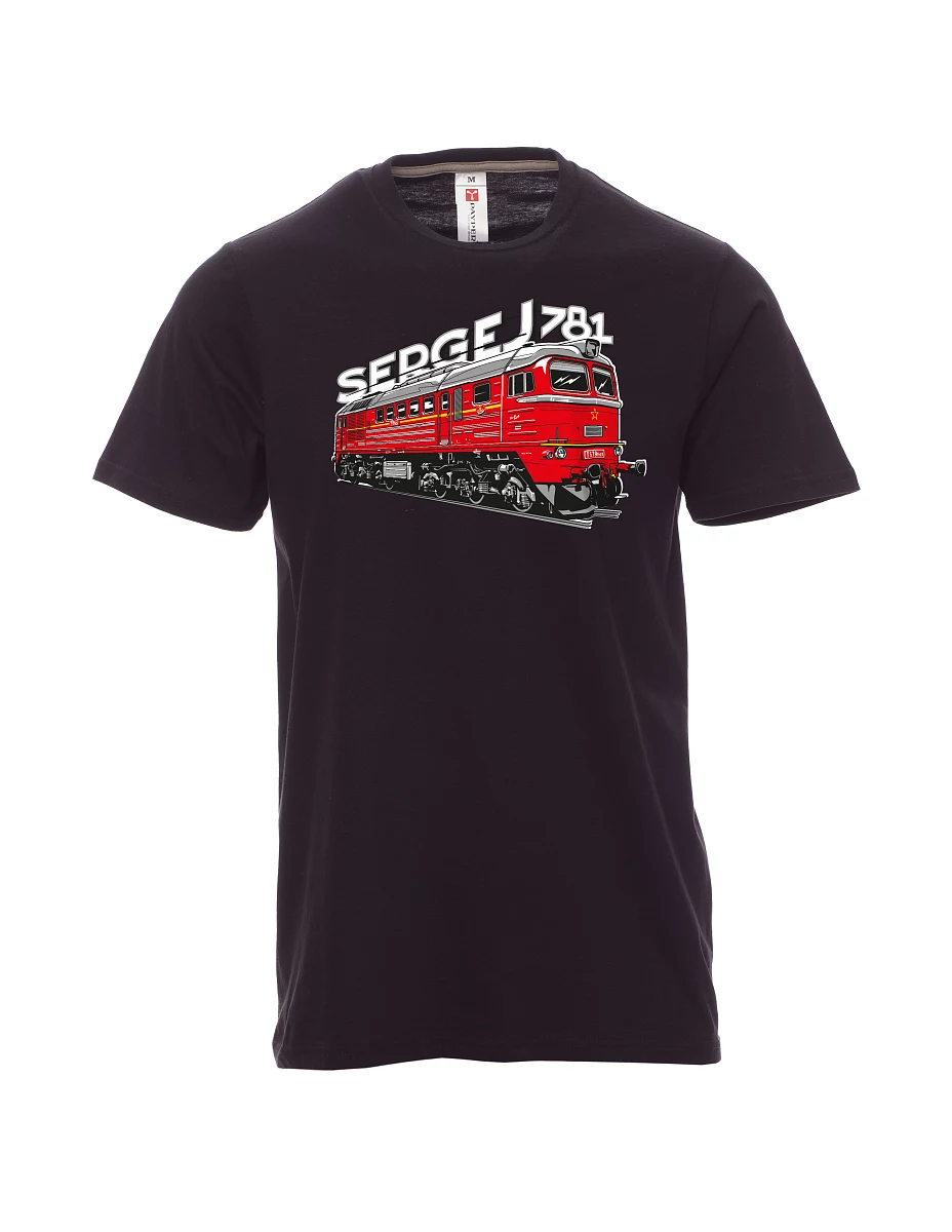 Black men´s T-shirt Locomotive 781 "Sergej" (M62)