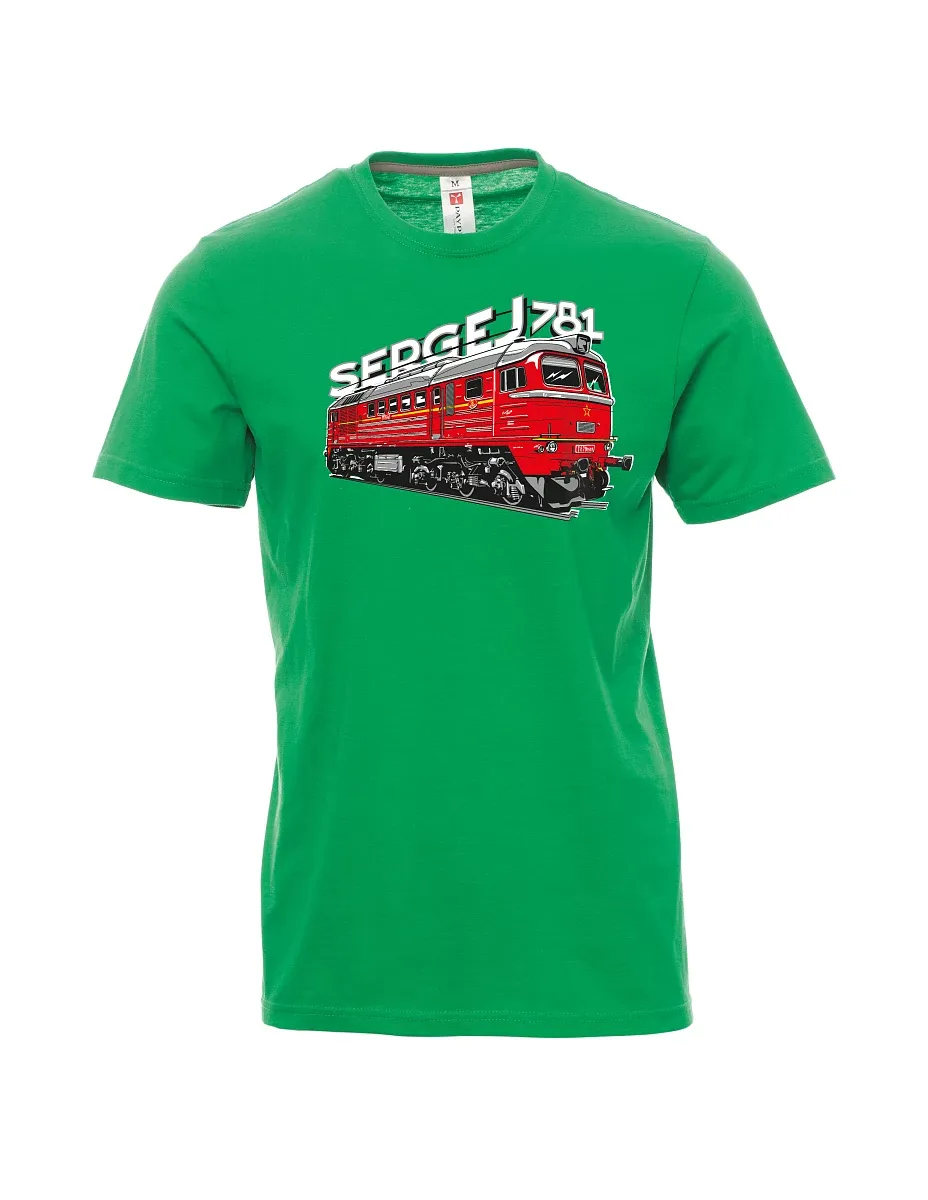 Green men´s T-shirt Locomotive 781 "Sergej" (M62)