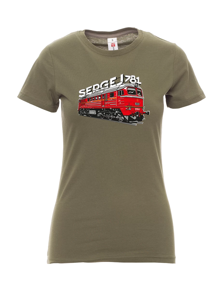 Khaki women´s T-shirt Locomotive 781 "Sergej" (M62)