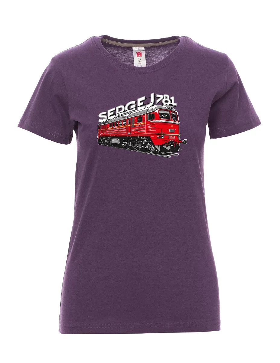 Purple women´s T-shirt Locomotive 781 "Sergej" (M62)