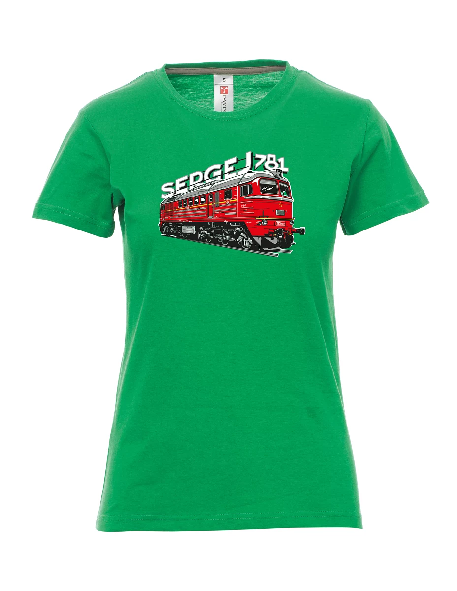 Green women´s T-shirt Locomotive 781 "Sergej" (M62)