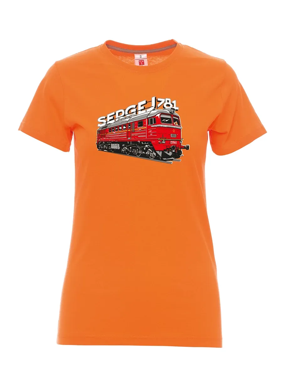 Orange women´s T-shirt Locomotive 781 "Sergej" (M62)
