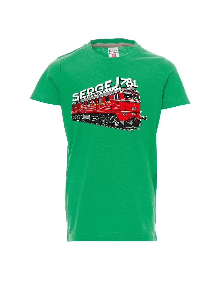 Green children´s T-shirt Locomotive 781 "Sergej" (M62)