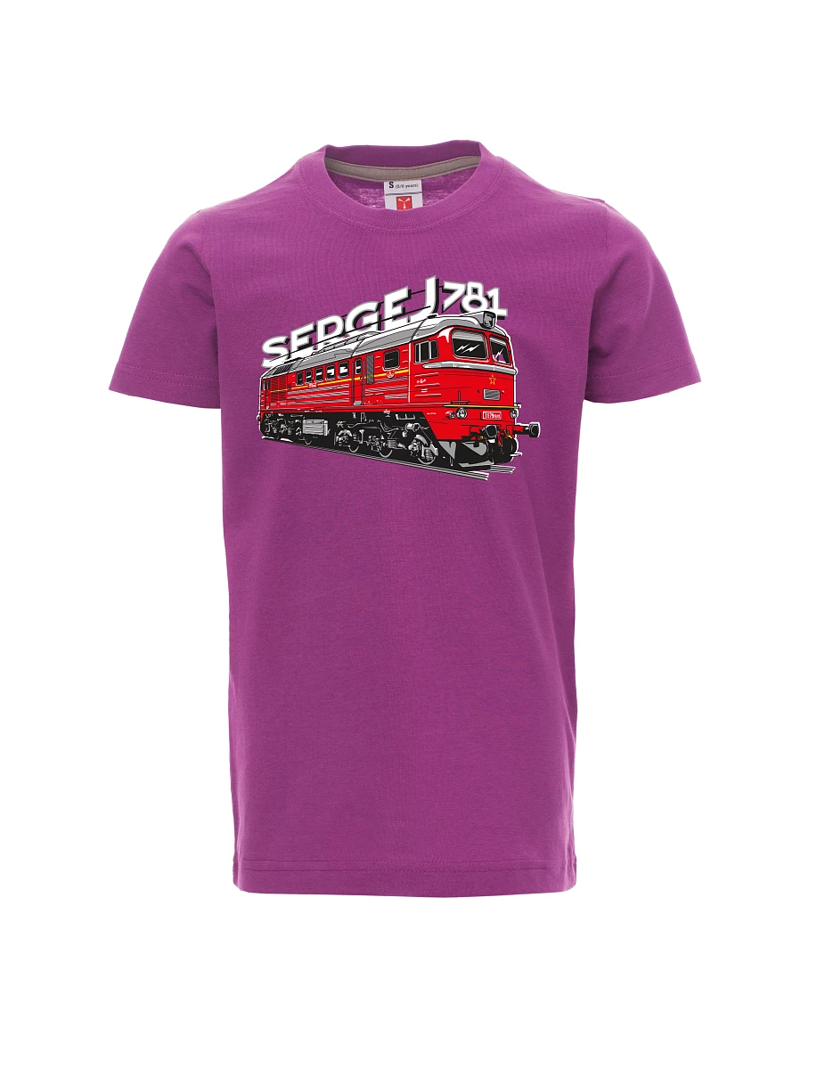 Purple children´s T-shirt Locomotive 781 "Sergej" (M62)