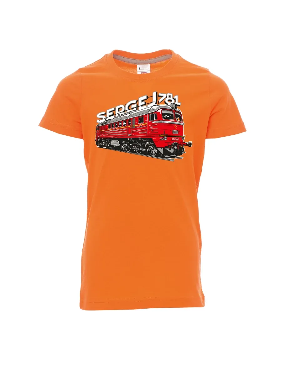 Orange children´s T-shirt Locomotive 781 "Sergej" (M62)