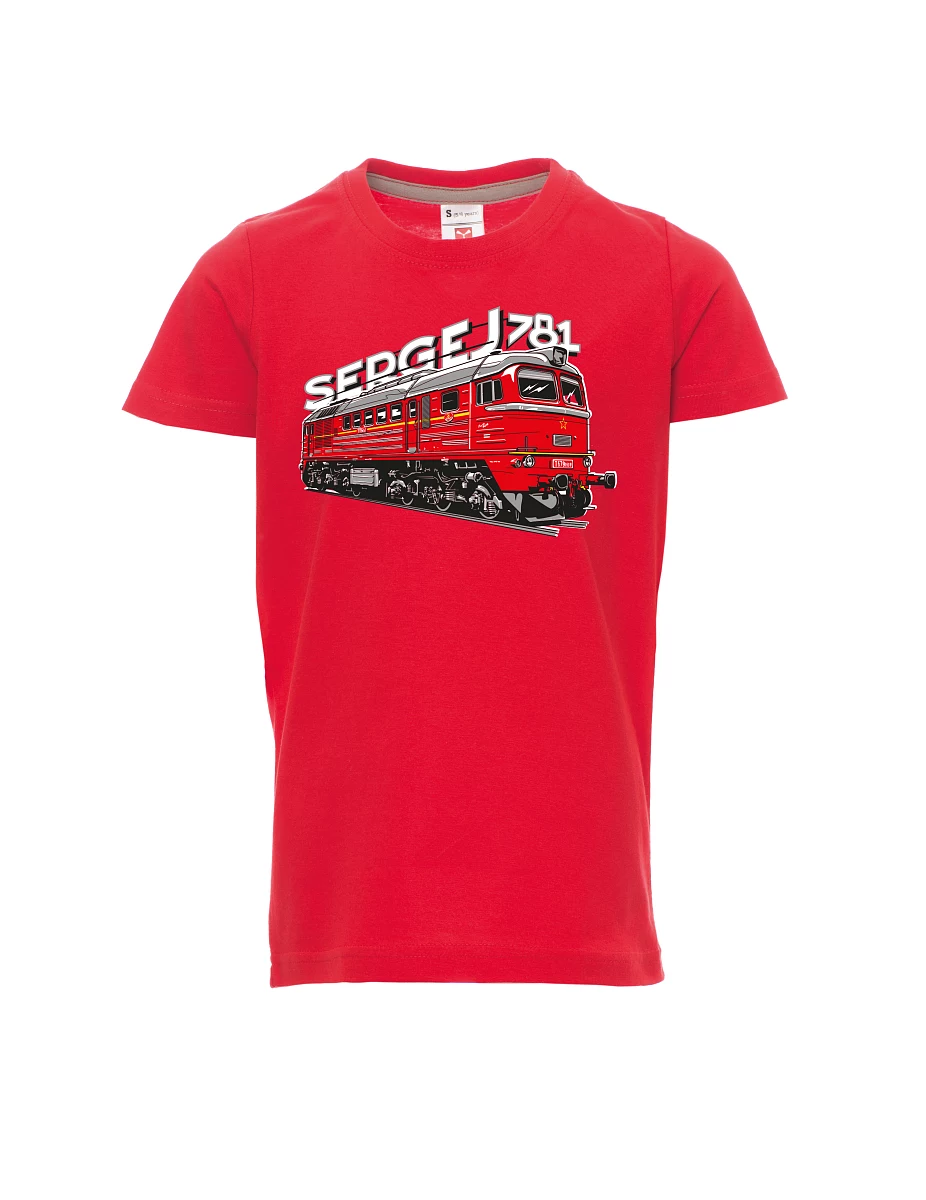 Red children´s T-shirt Locomotive 781 "Sergej" (M62)