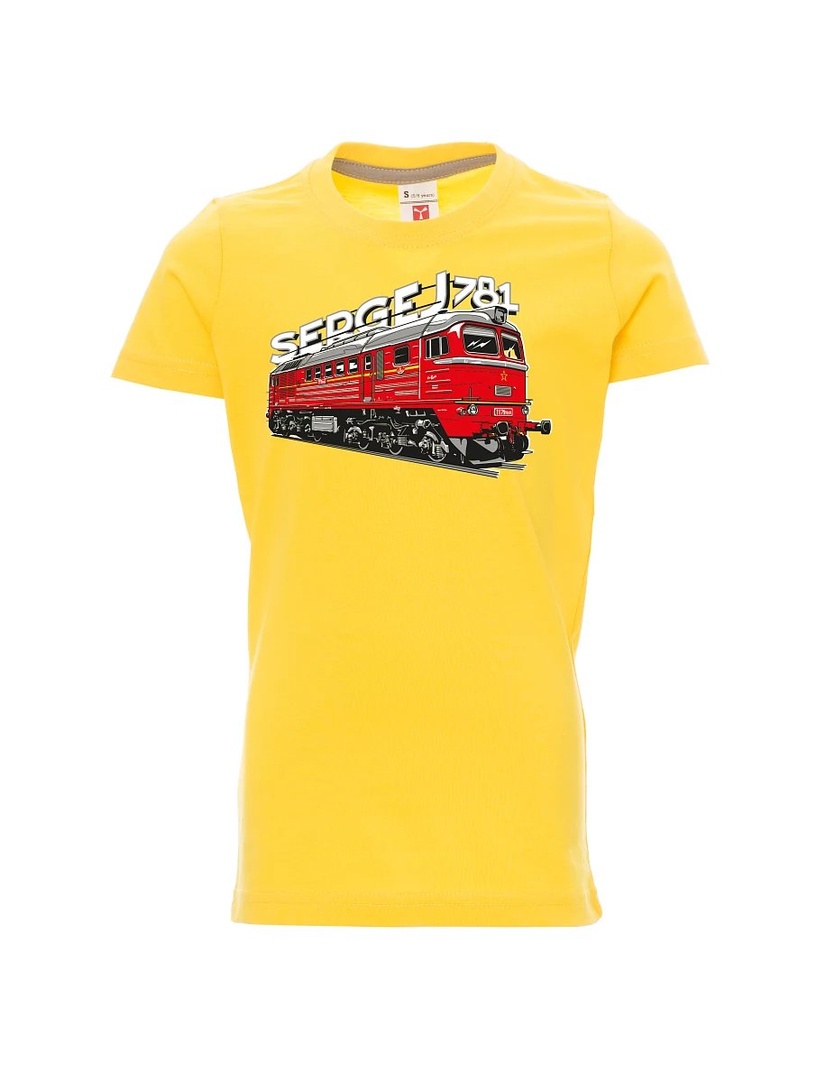 Yellow children´s T-shirt Locomotive 781 "Sergej" (M62)