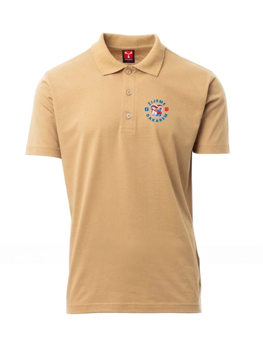 Sand men's polo shirt We live in Dakar