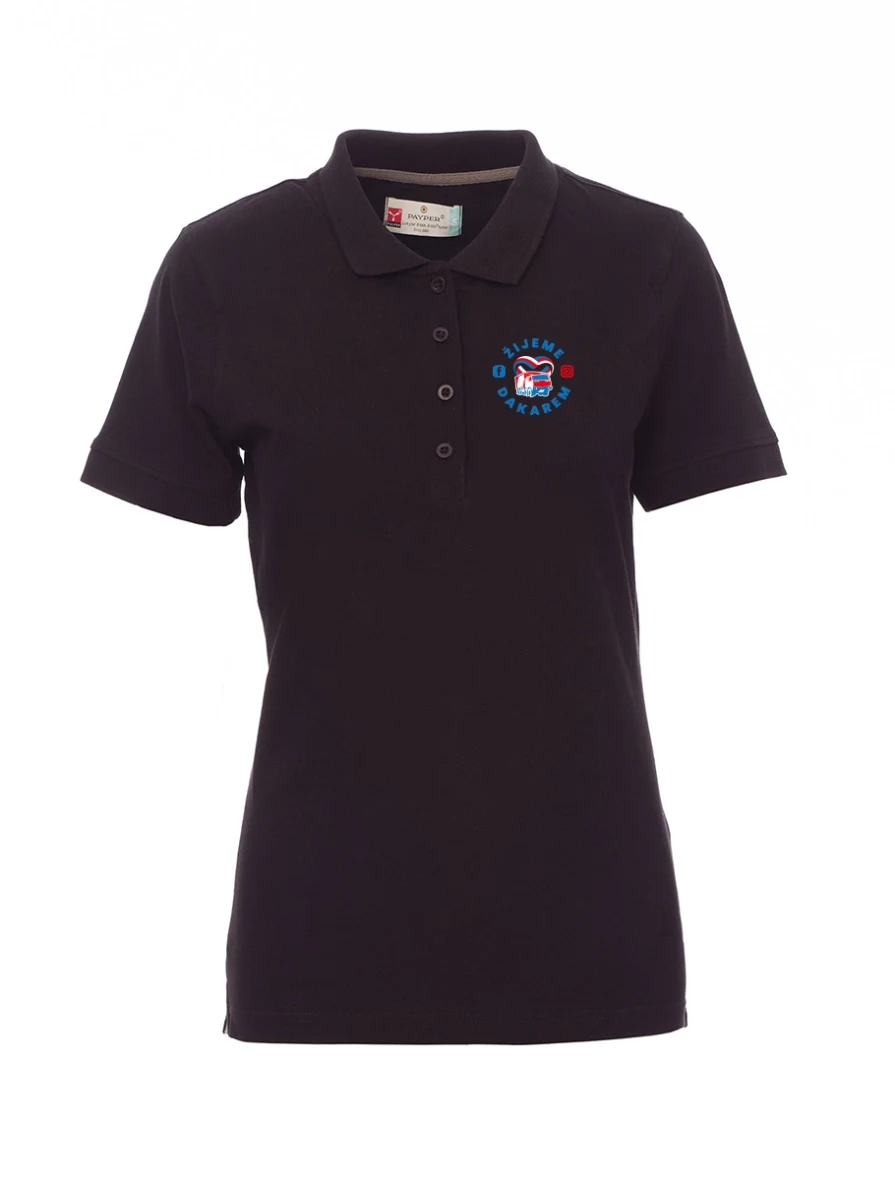 Black women's polo shirt We live in Dakar