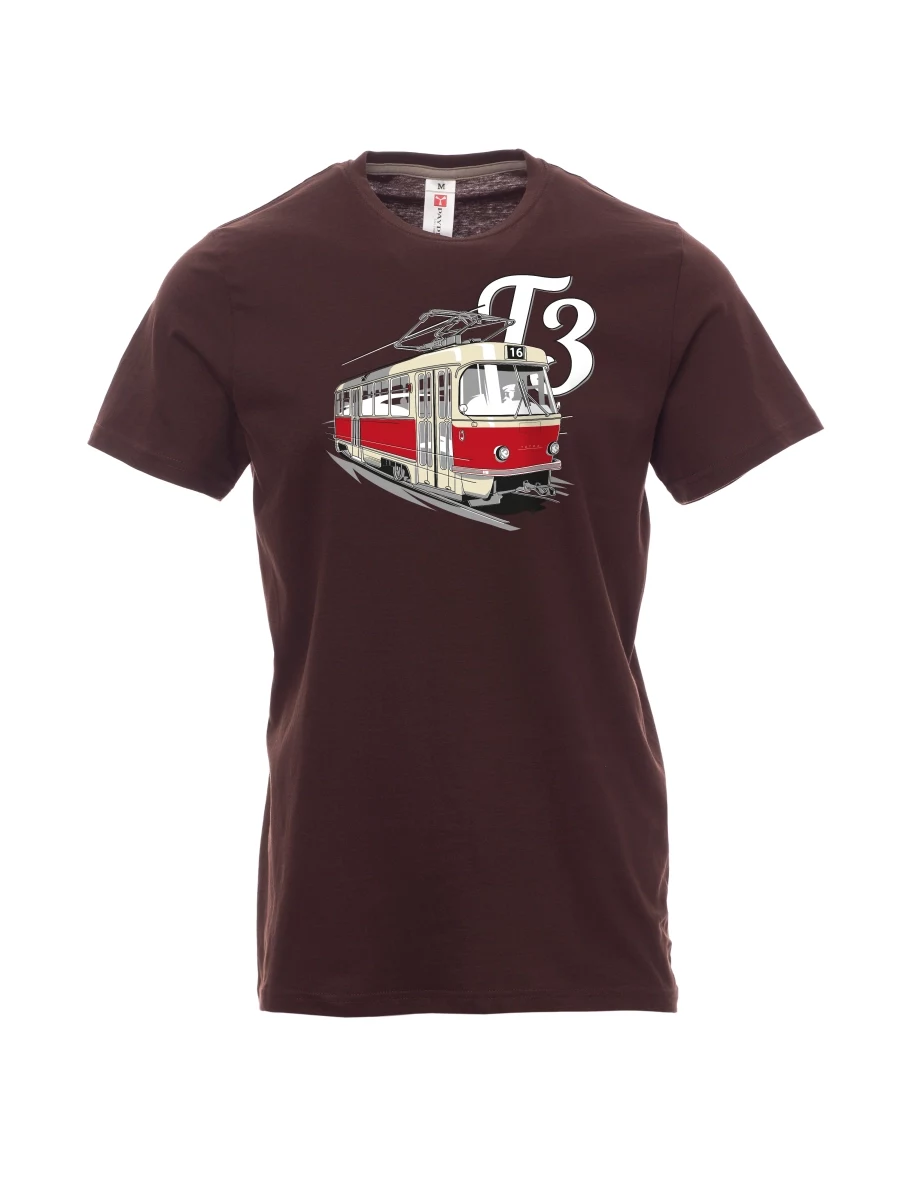Dark brown men´s T-shirt Tram T3