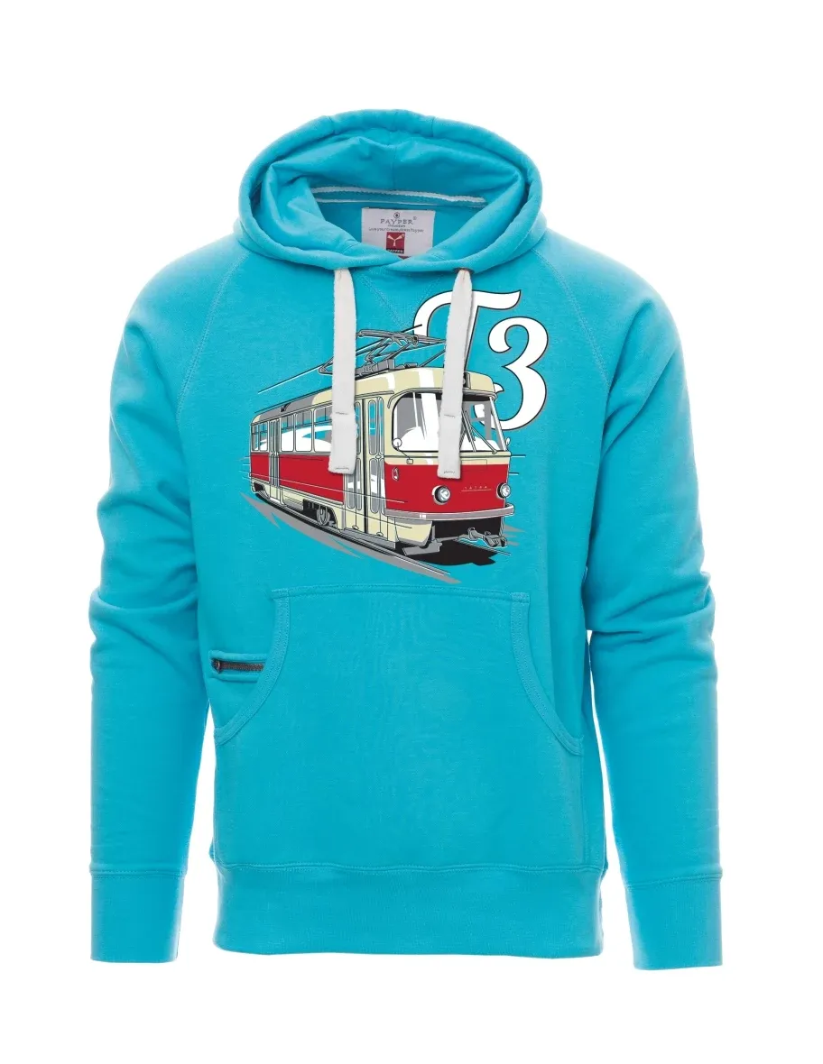 Light blue men´s sweatshirt Tram T3