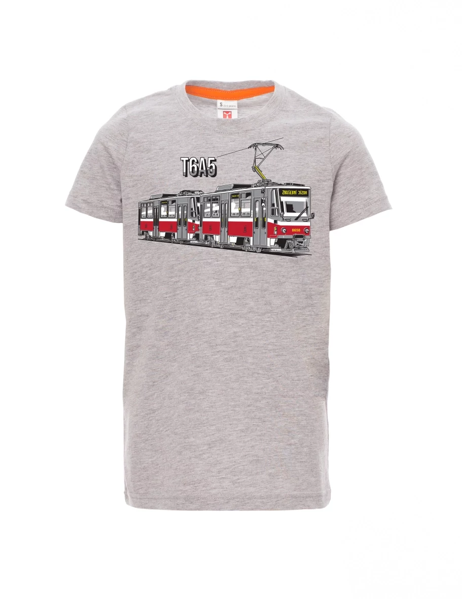 Grey melange children´s T-shirt Tram T6A5