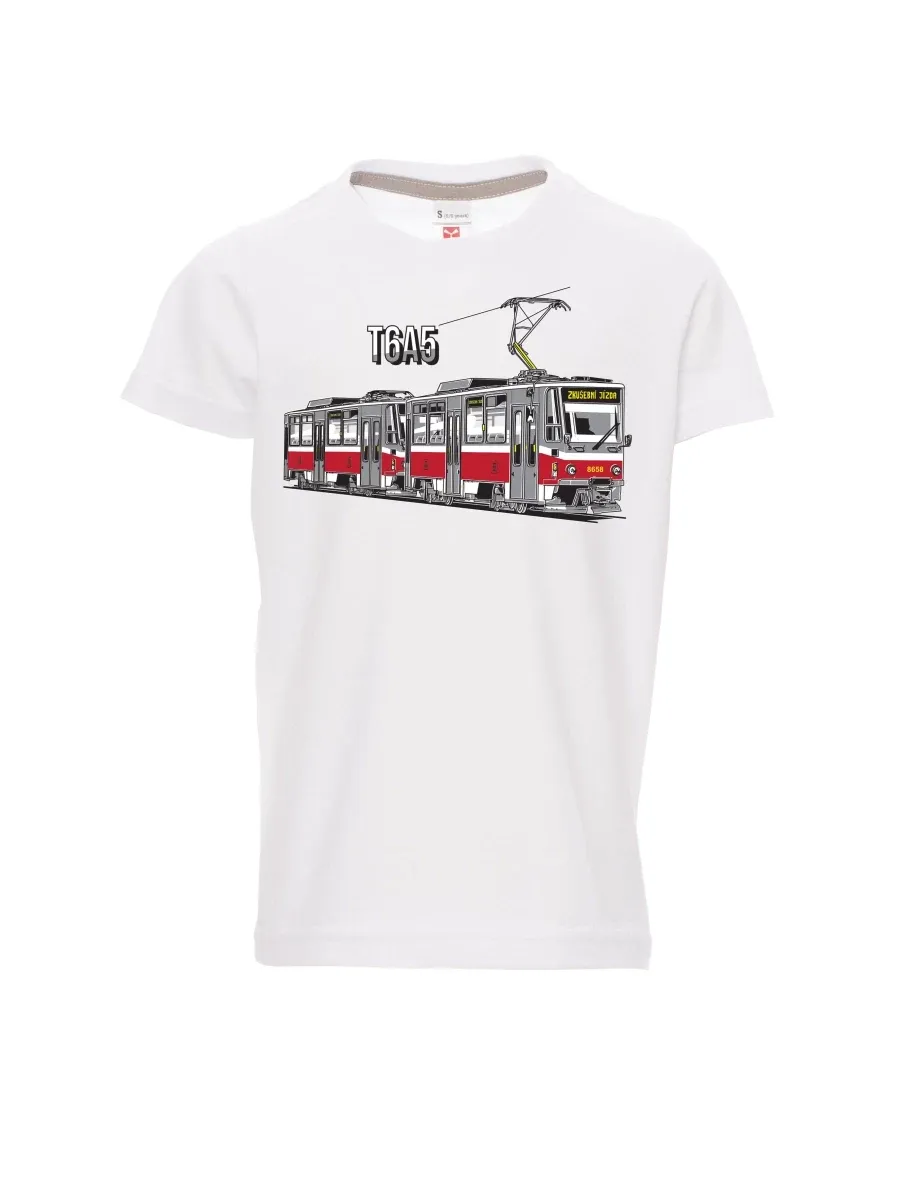 White children´s T-shirt Tram T6A5