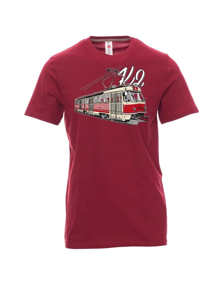 Dark red men´s T-shirt Tram K2