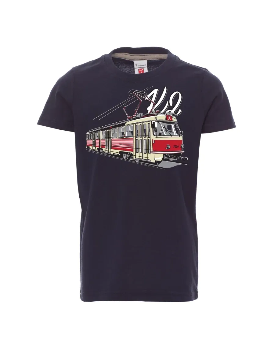 Navy children´s T-shirt Tram K2