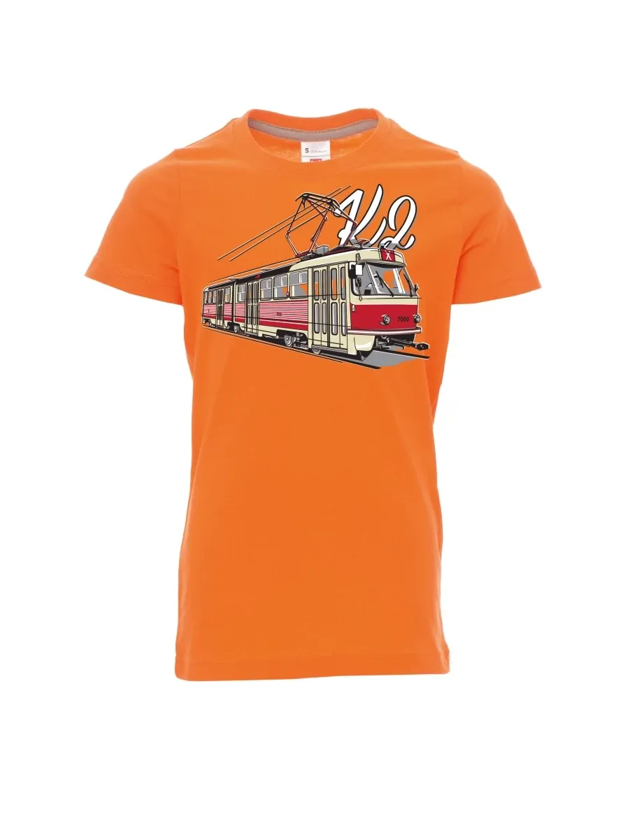 Orange children´s T-shirt Tram K2