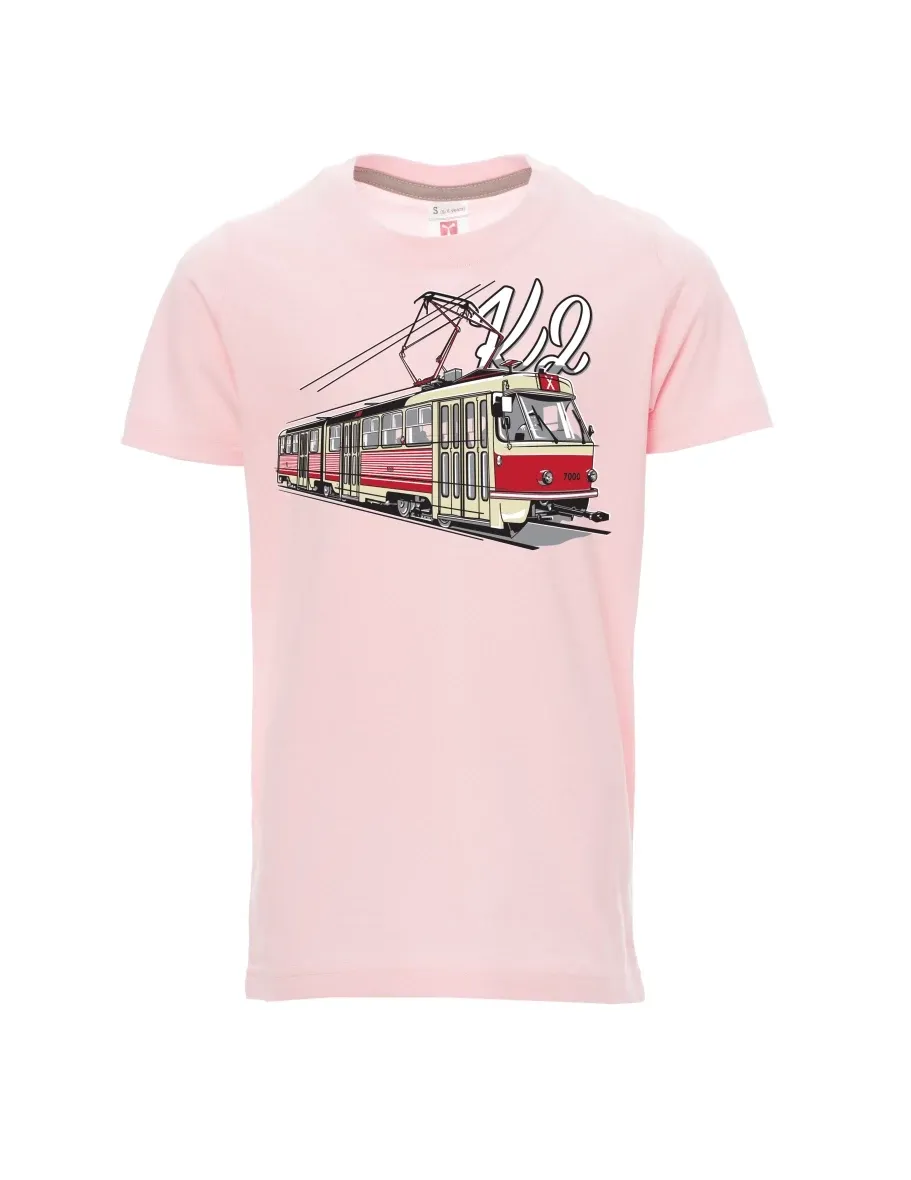 Light pink children´s T-shirt Tram K2