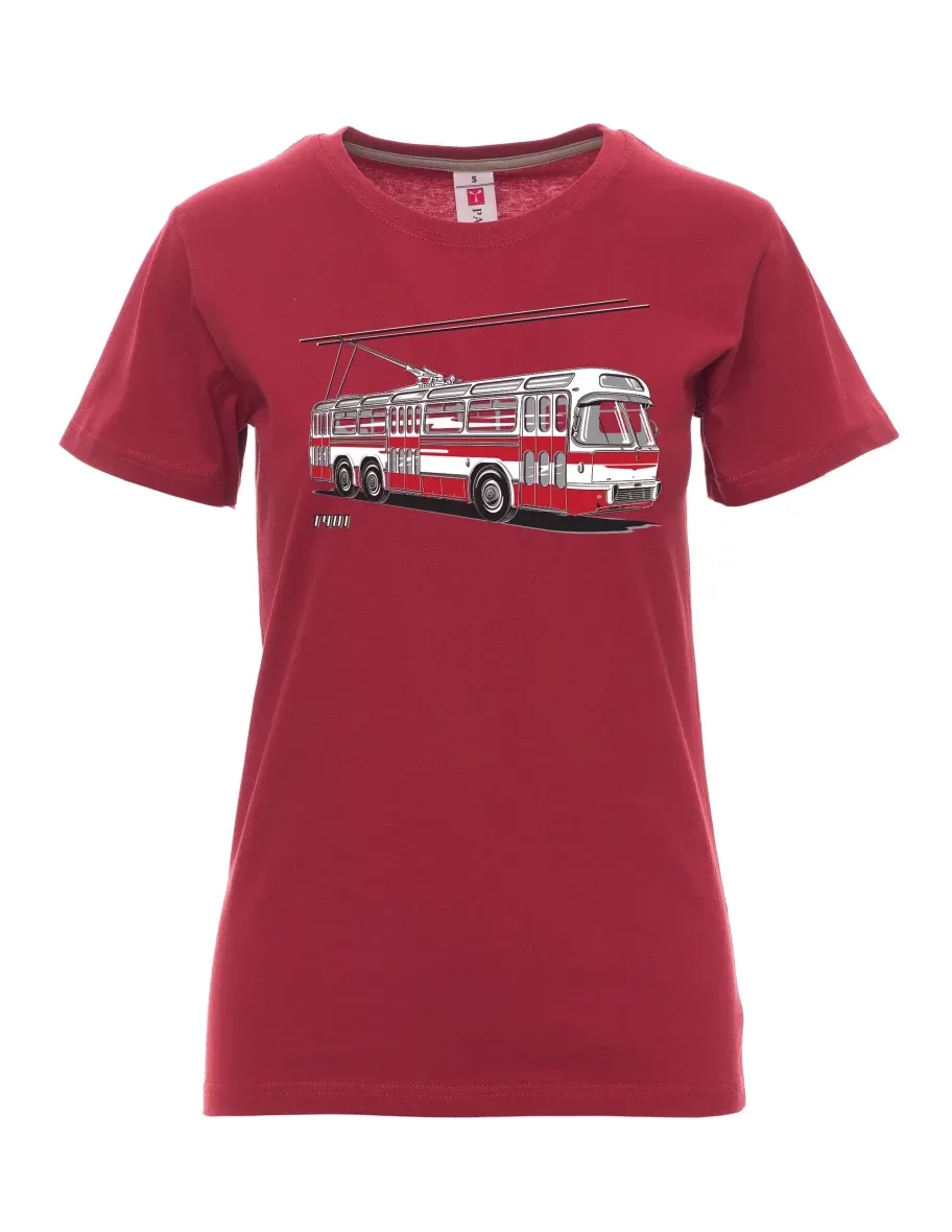 Burgundy women´s T-shirt Trolley  T401