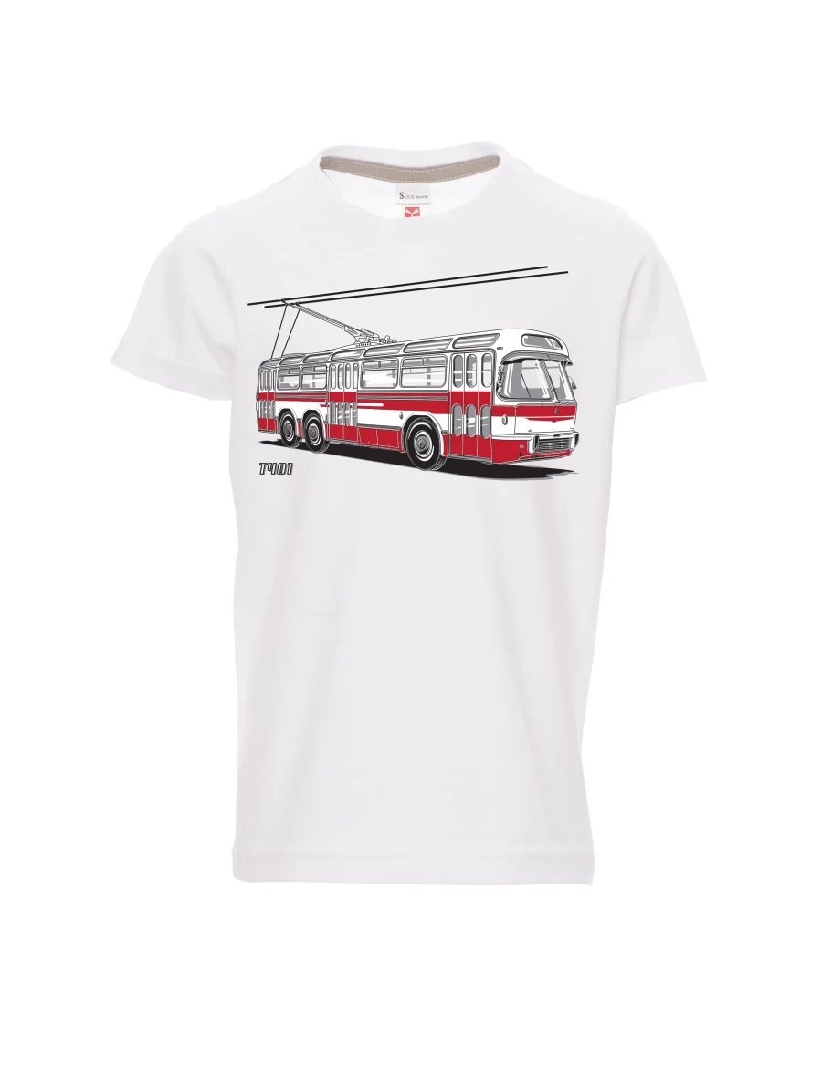 White children´s T-shirt Trolley  T401