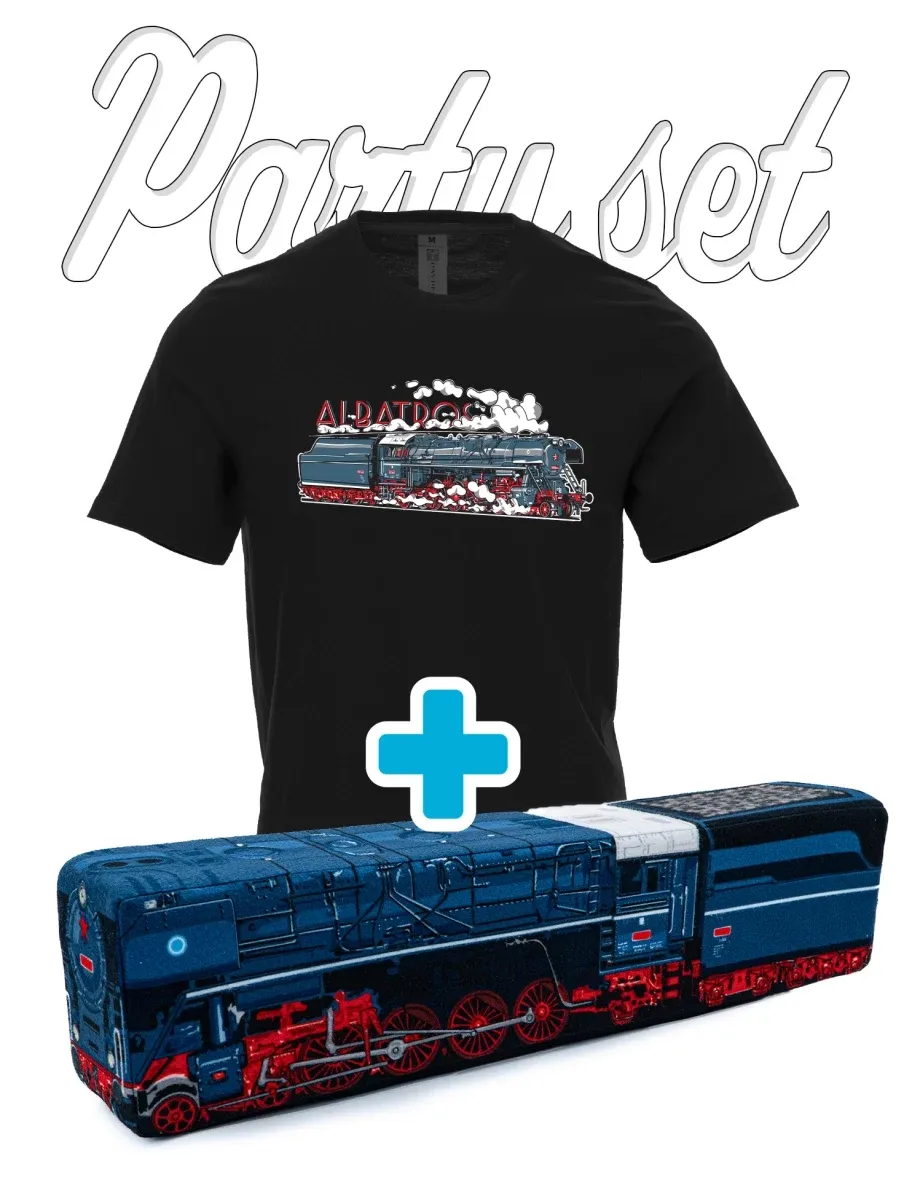 Party set t-shirts with a plush toy on the motifs locomotive Albatros