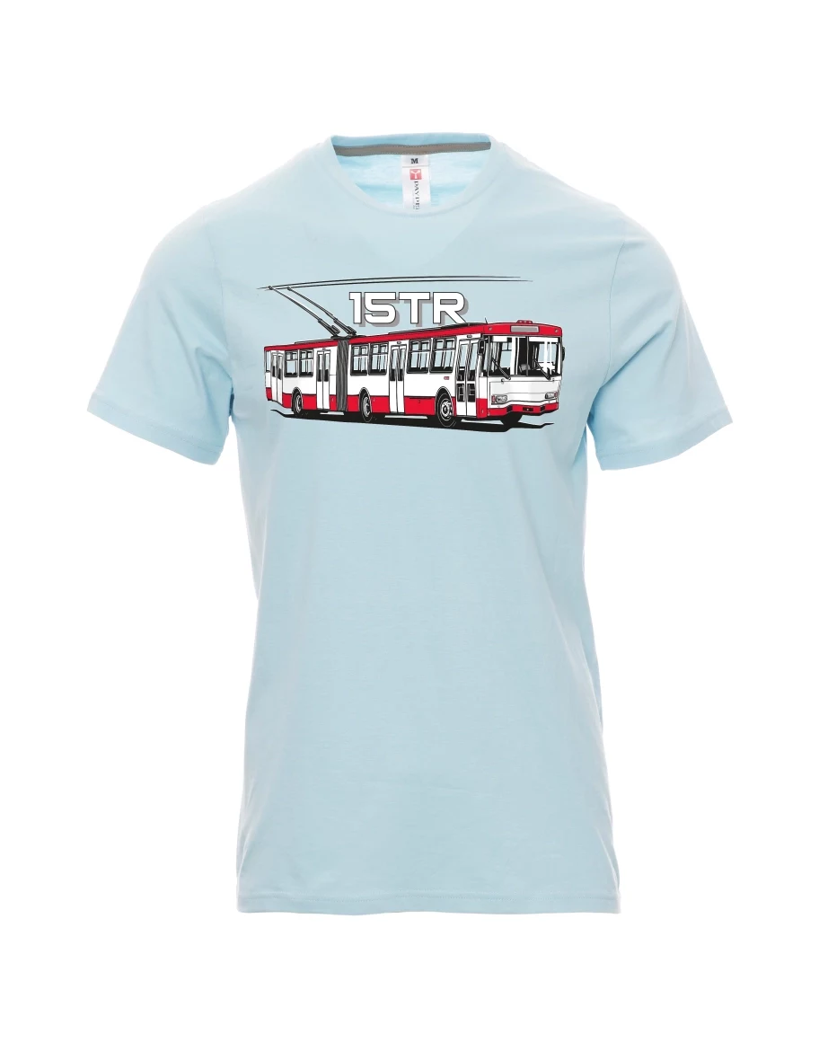 Pale blue men´s T-shirt Trolleybus 15TR