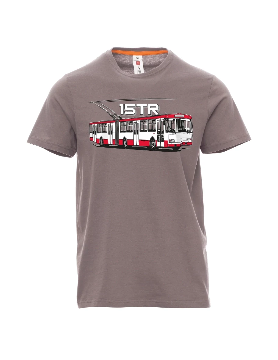 Steel gray men´s T-shirt Trolleybus 15TR