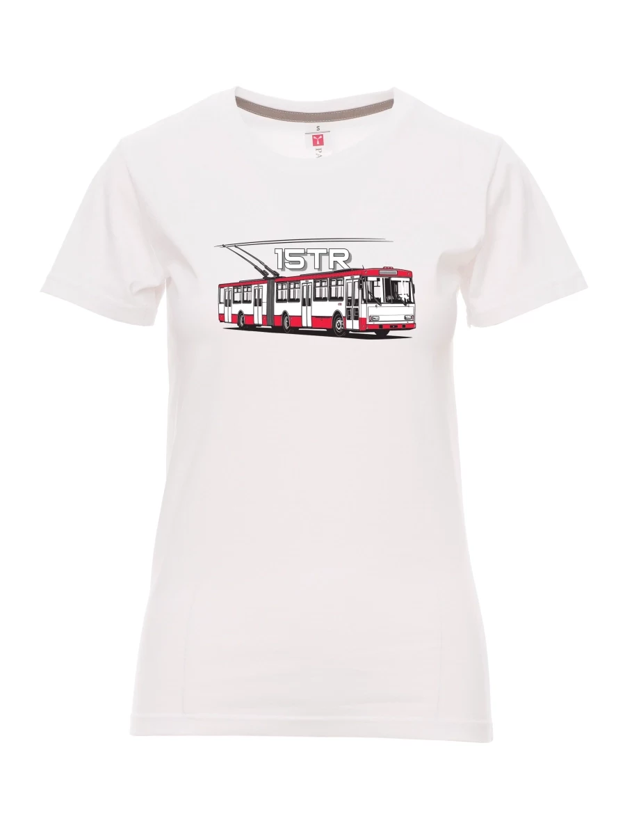 White women´s T-shirt Trolleybus 15TR