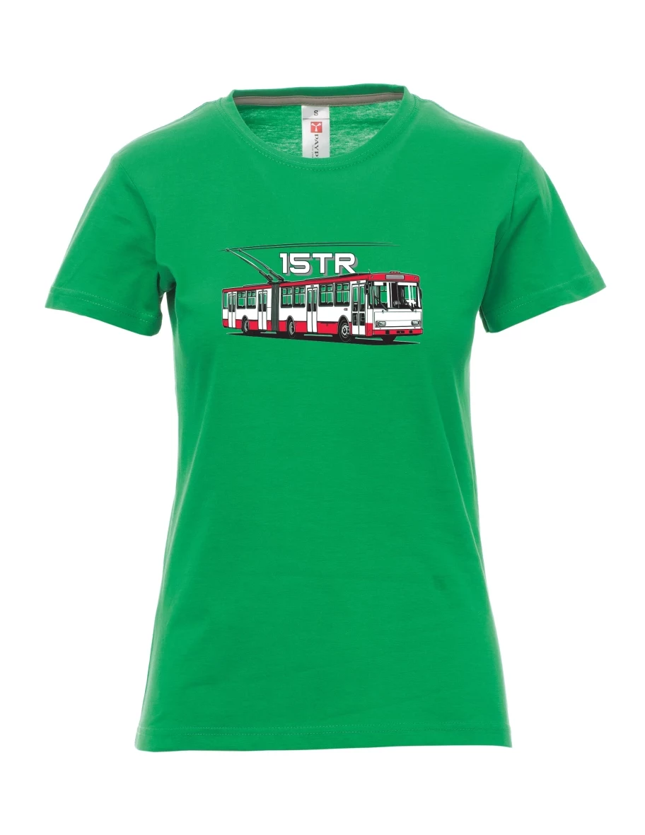 Green women´s T-shirt Trolleybus 15TR
