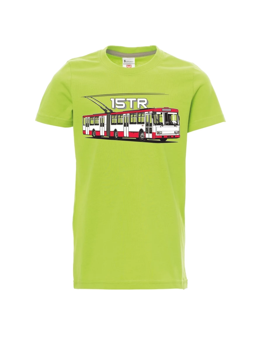 Light green children´s T-shirt Trolleybus 15TR