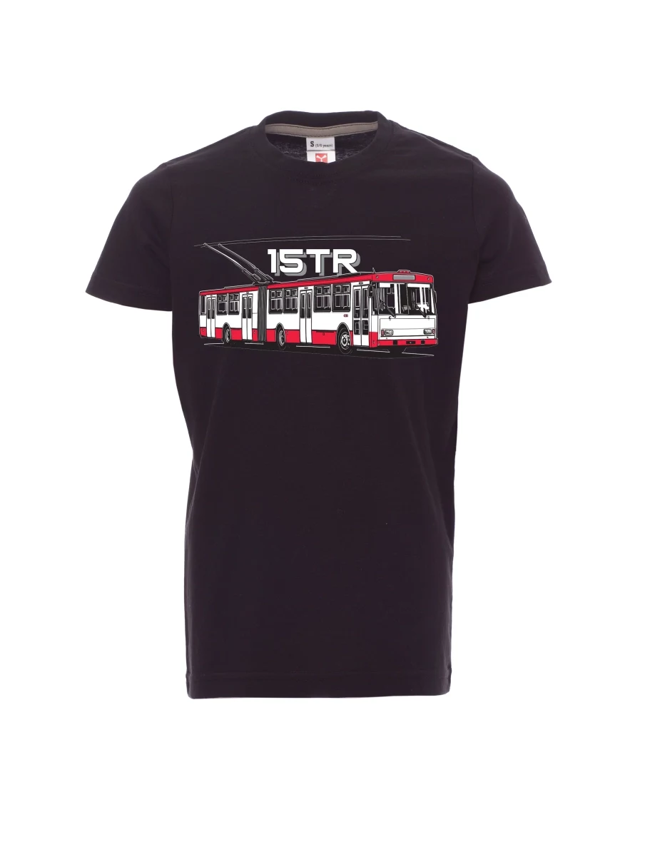 Black children´s T-shirt Trolleybus 15TR