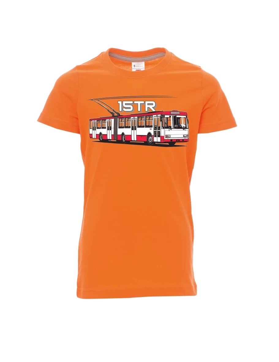 Orange children´s T-shirt Trolleybus 15TR