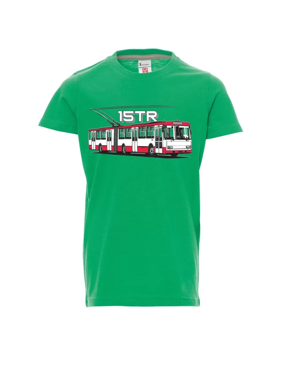 Green children´s T-shirt Trolleybus 15TR