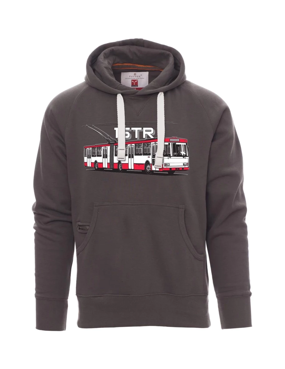 Grey men´s sweatshirt Trolleybus 15TR