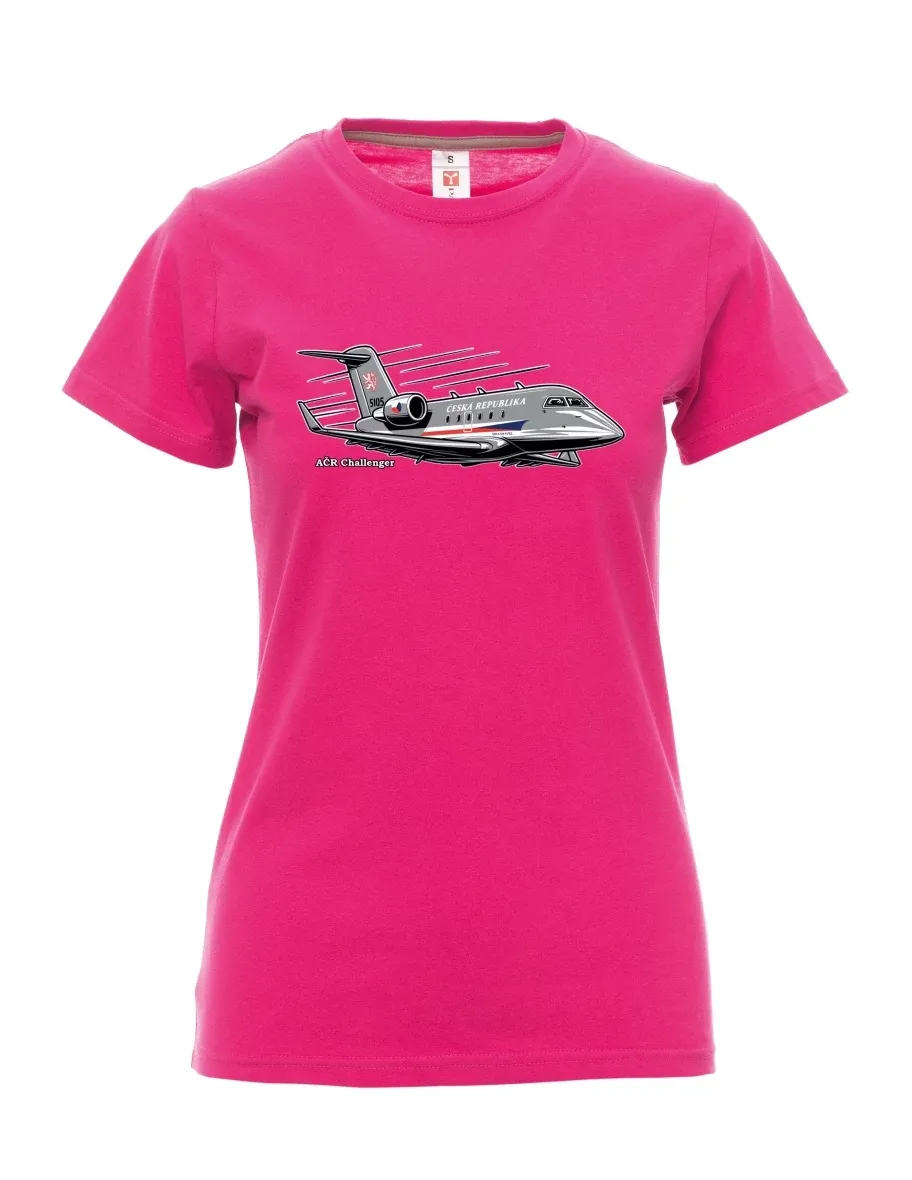 Pink women´s T-shirt Aircraft AČR Challenger