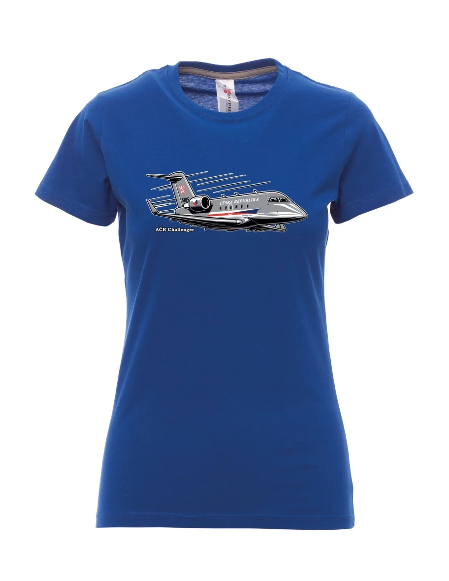 Royal blue women´s T-shirt Aircraft AČR Challenger