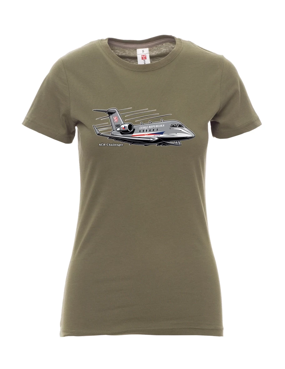 Khaki women´s T-shirt Aircraft AČR Challenger