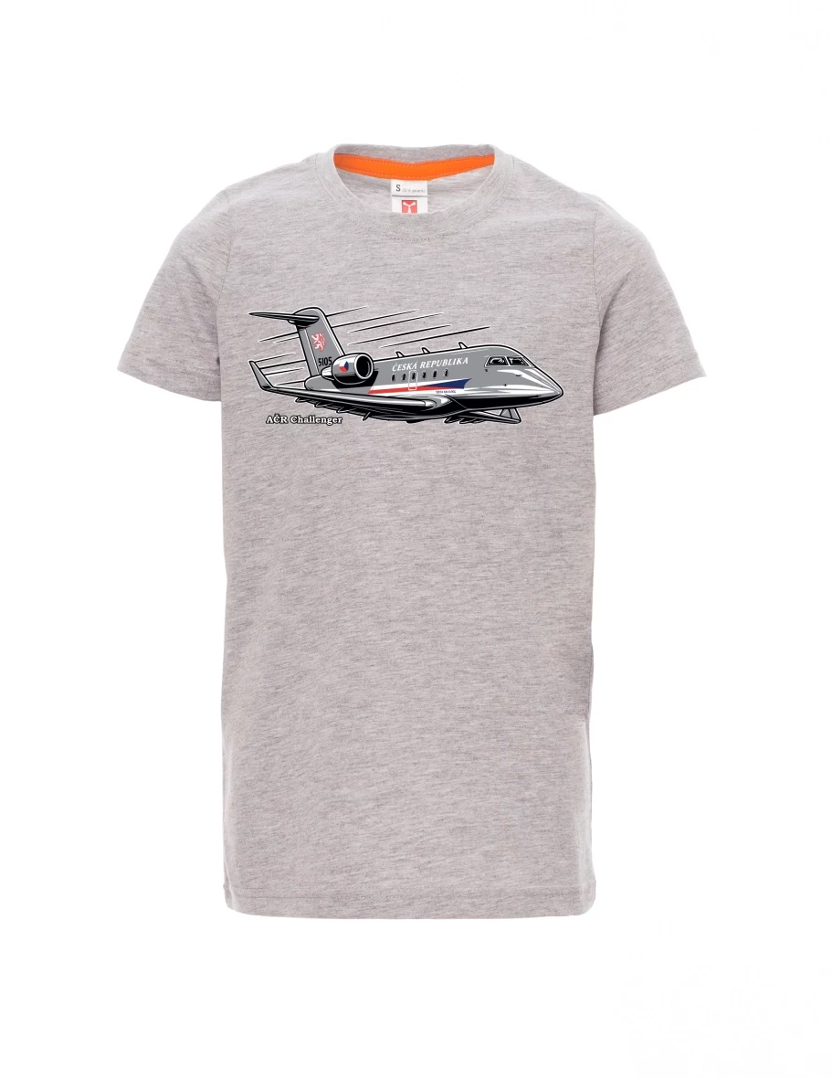 Grey melange children´s T-shirt Aircraft AČR Challenger