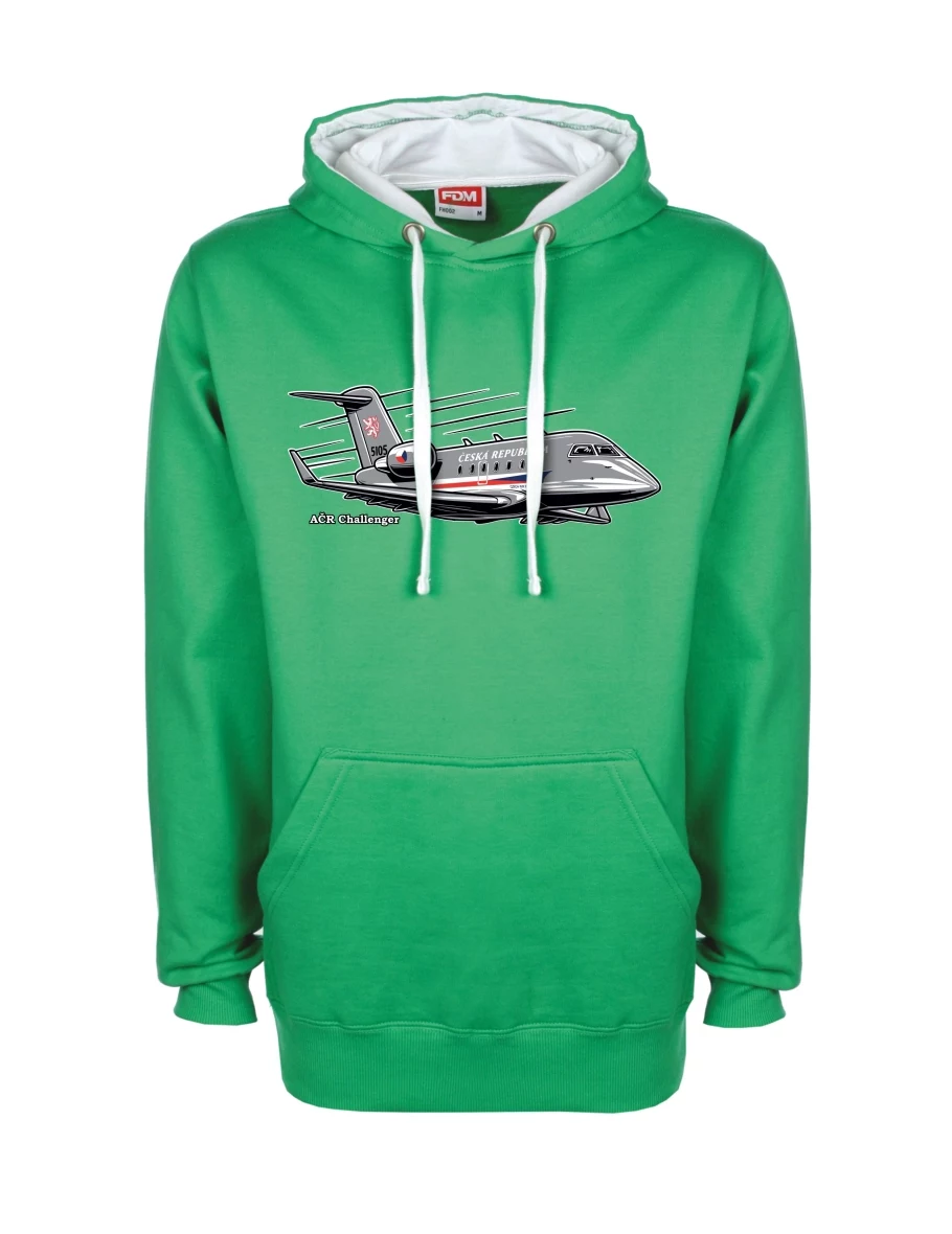 White-green sweatshirt Aircraft AČR Challenger