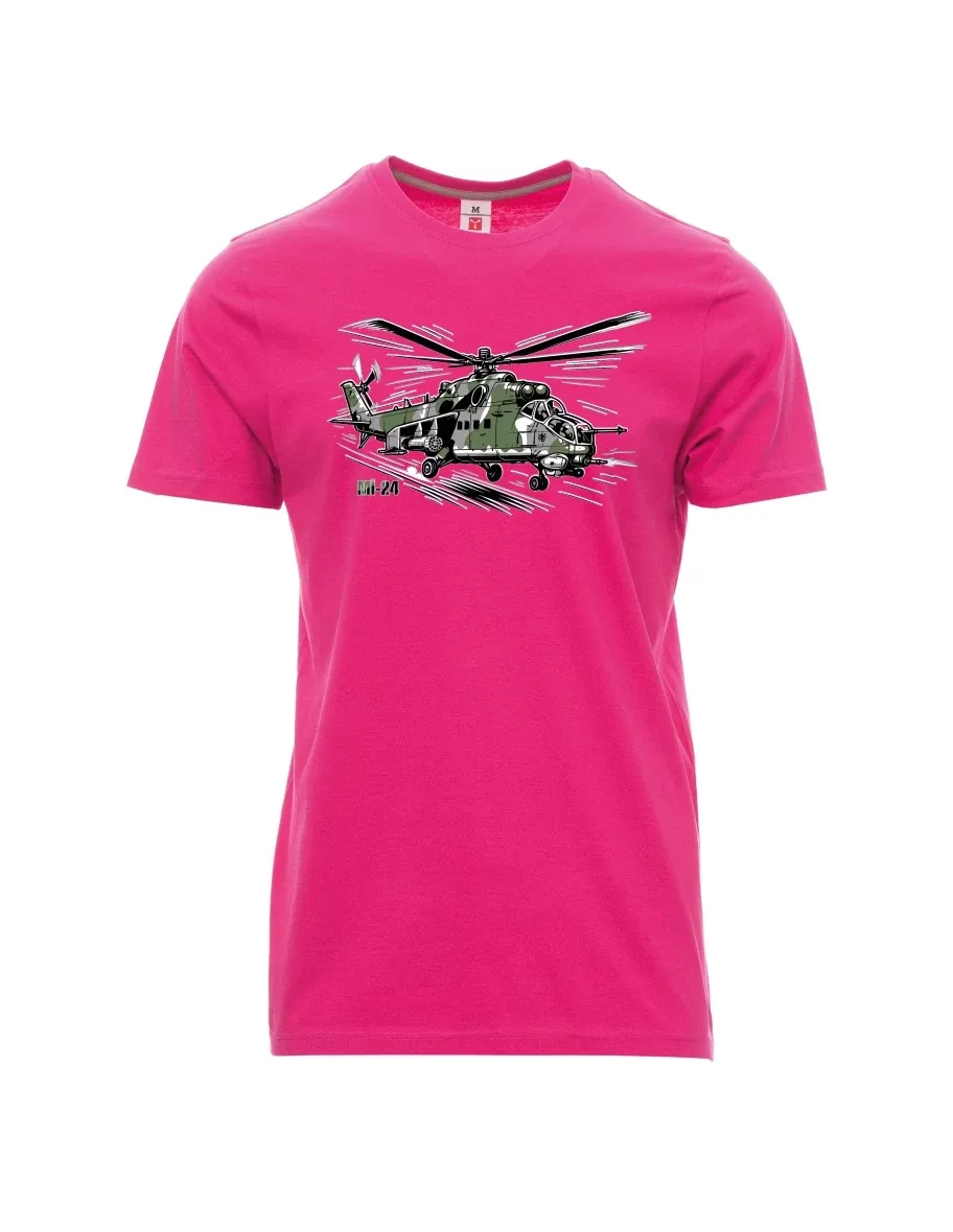 Pink men´s T-shirt Helicopter Mi-24